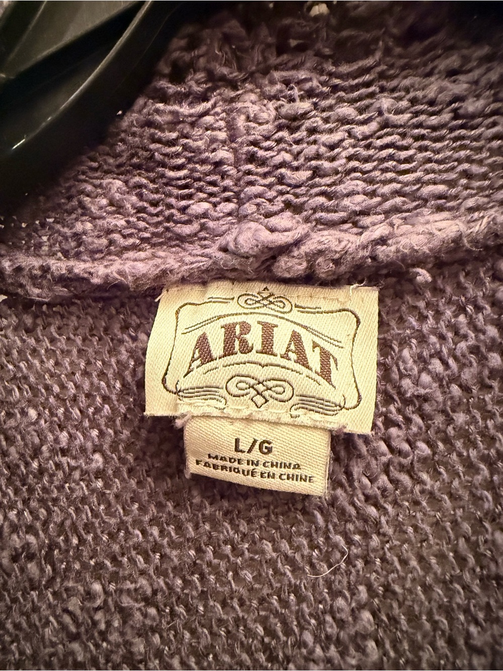 Ariat Open-Front Fringe Hem Cardigan Sweater - size large - Picture 2 of 4